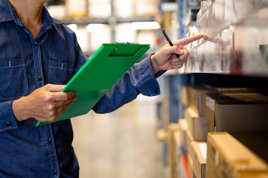 Business owner counts inventory
