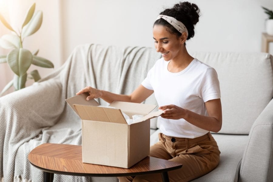 Customer opening package