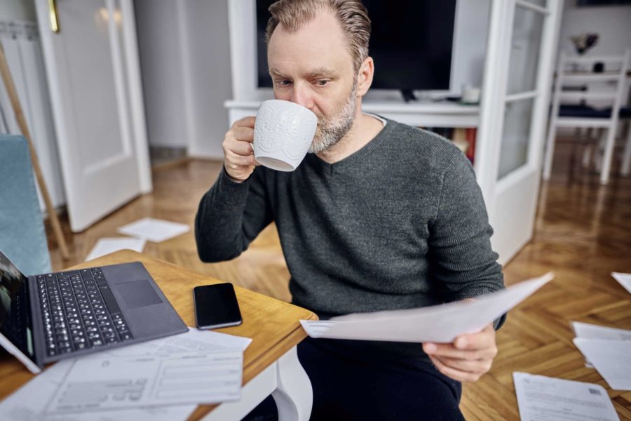 Businessman working from home