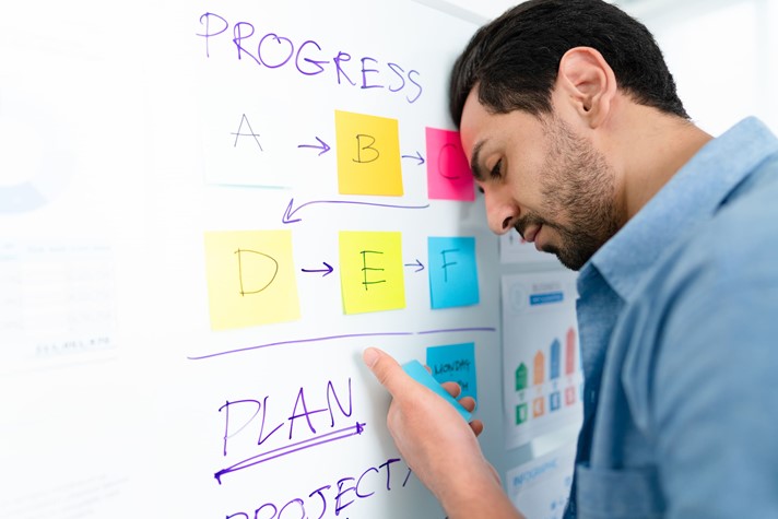 A business owner dealing with business failure and planning for future business success